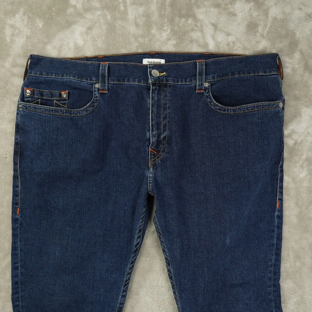 True Religion Geno‎ Relaxed Slim Fit Jeans Men's 46 Blue Dark Wash No Flap